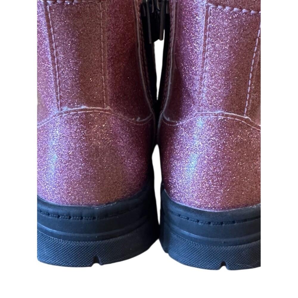 SOLD-UGG Ashton Lace-Up Glitter Pink Combat Boots Kids' Size 12 - Picture 5 of 16